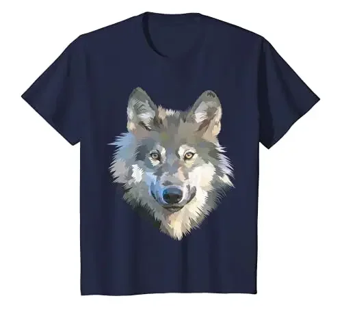 Realistic White Wolf Realistic Animal Print with Colors T-Shirt Cotton Mens T Shirts Four Seasons Tees Graphic T Shirts