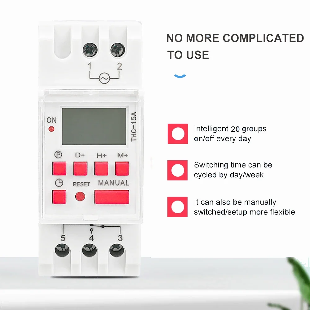 Multicolor Customization THC15A THC30A Weekly 7 Days Programmable Digital Time Switch Relay Timer 220V 110V 48V 24V 12V Din Rail