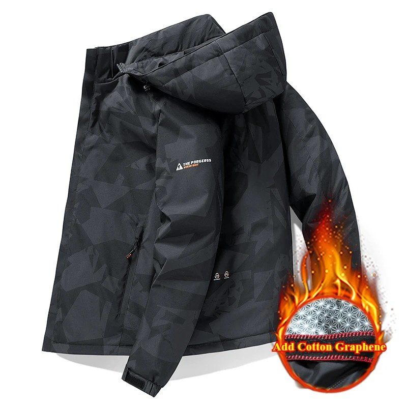 Autumn Hoodie Jackets Men's Windproof Waterproof Warmth Fashion Male Slim Coat Versatile Outdoor Mountaineering Clothing Top New