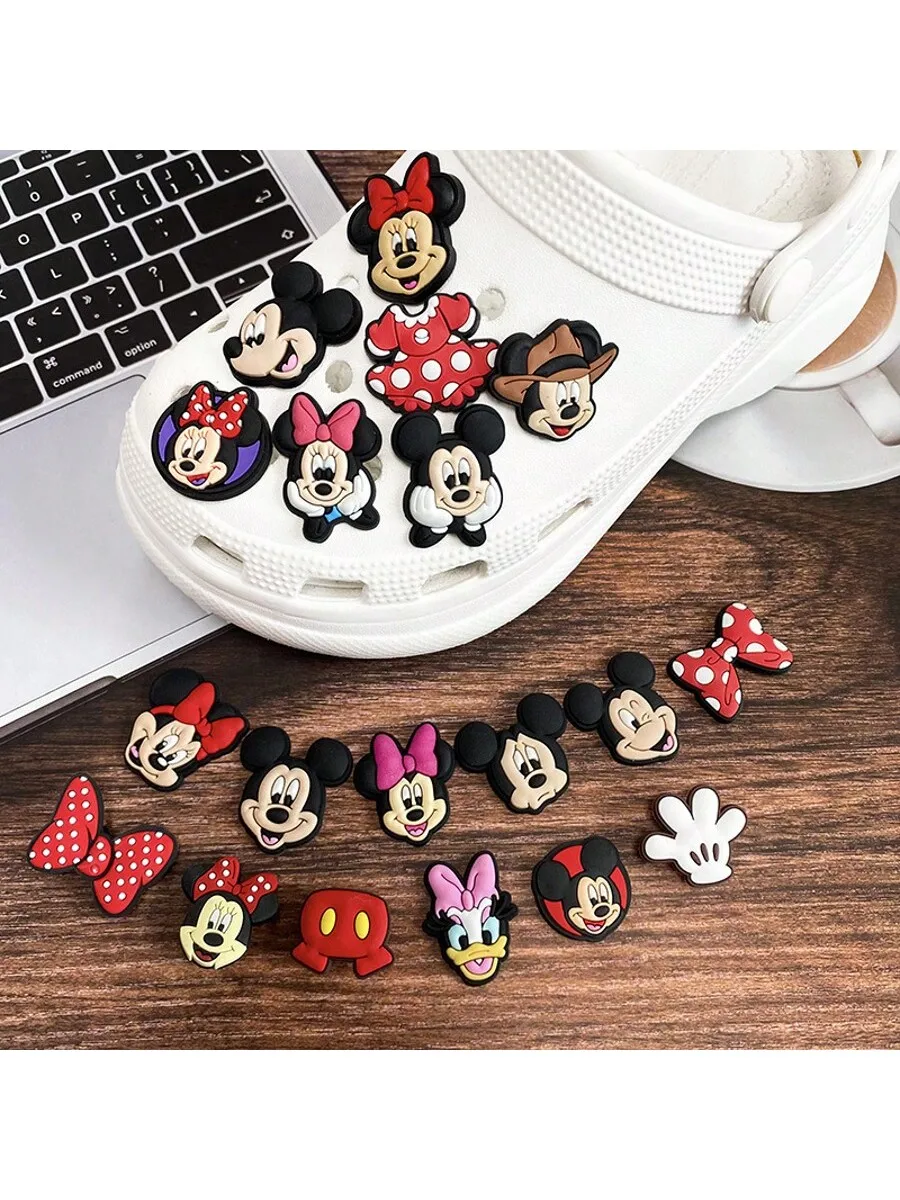 

19 шт. аксессуаров для обуви с изображением Микки Мауса от Disney, аксессуары для обуви с мультяшными персонажами, аксессуары для мужской и женской обуви (19 шт. в ассортименте)
