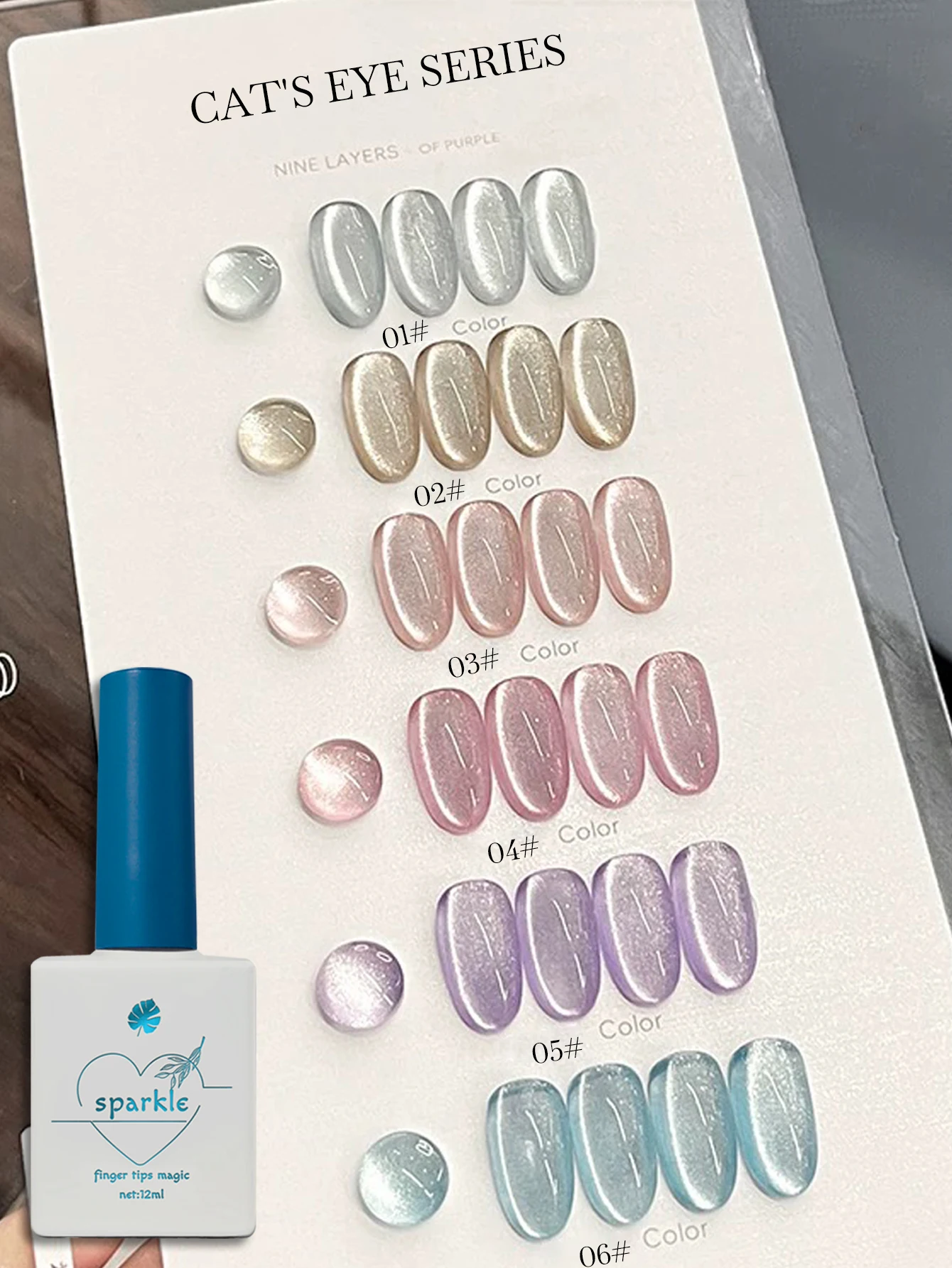 

6 шт. после дождя Гель-лак для ногтей «кошачий глаз» 2025 Самый продаваемый онлайн-фельфор знаменитостей Белый супер вспышка Стеклянные бусины для дизайна ногтей