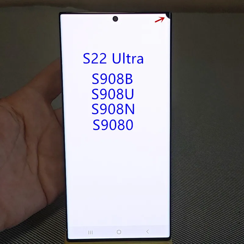 Pantalla táctil Ori S22Ultra de 120Hz y 6.8 pulgadas, piezas extraídas, pantalla SUPER AMOLED defectuosa para Samsung S22 Ultra 5G S908B S908U S908B/DS