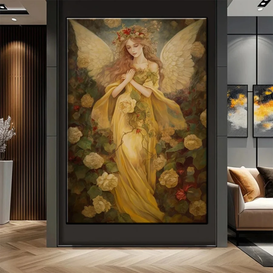 ציור יהלום diy זמן עתיק פרחים ויקטוריה מלאך יהלום פסיפס מקדחה מלאה רקמה צלב עבודת יד תחביב