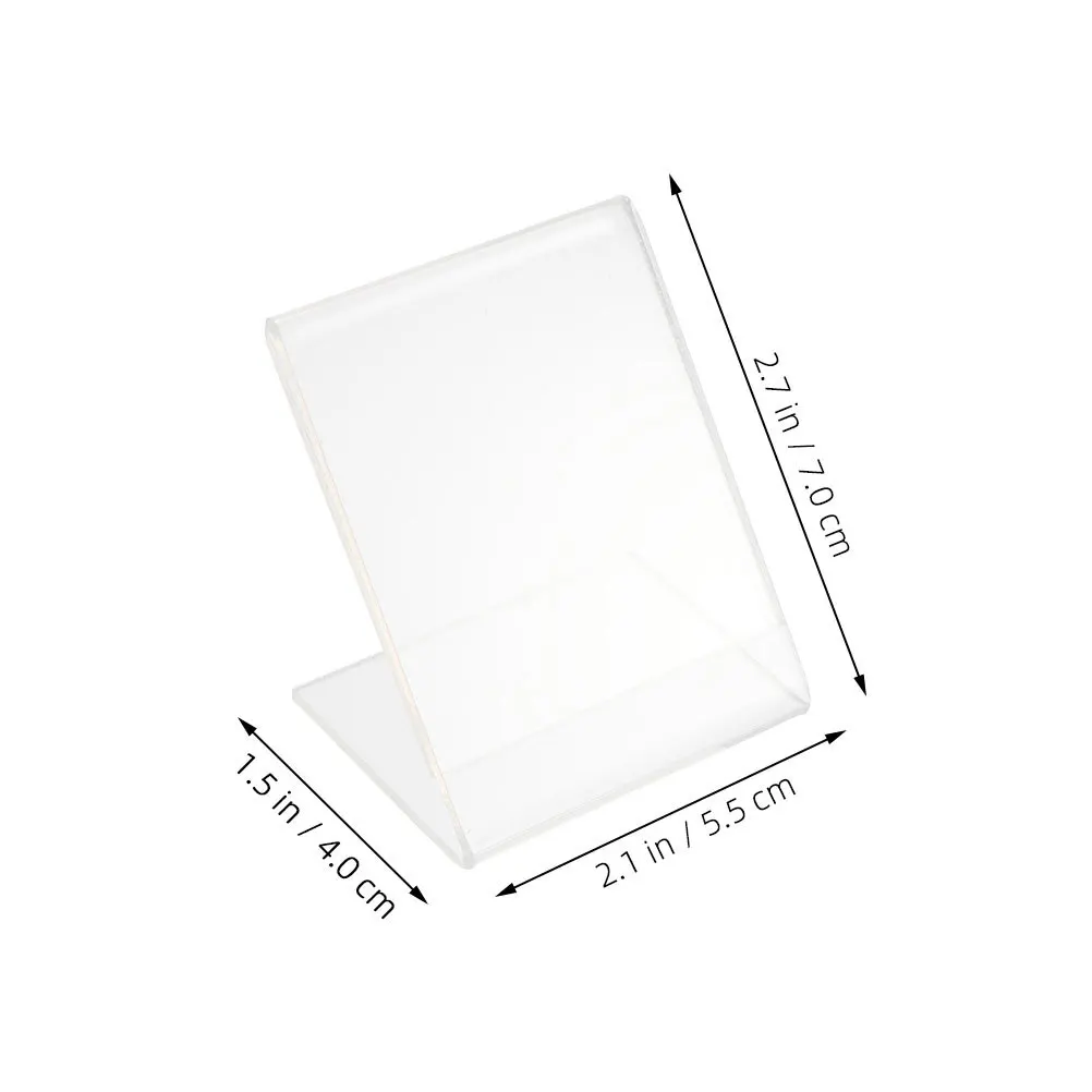 2Pcs Qr Code Plastic Display Stand Clear L Shape Price Label Holder Tabletop Sign Holder for Retail Restaurant Office