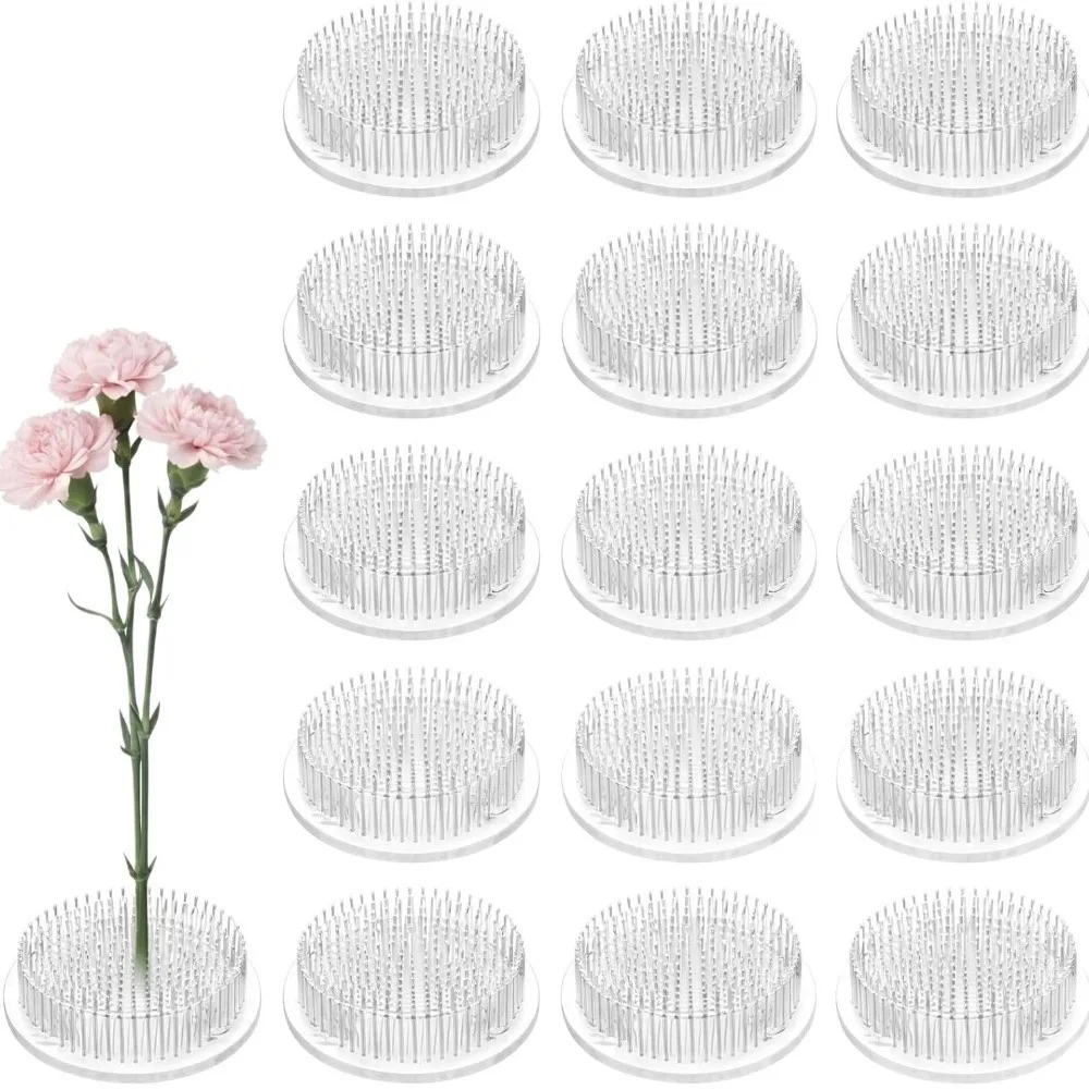 Suction Cup Round Ikebana Stem Holder Dense Spike Structure Transparent Flower Art Fixing Base Fixed Base Flower Arranging Tool