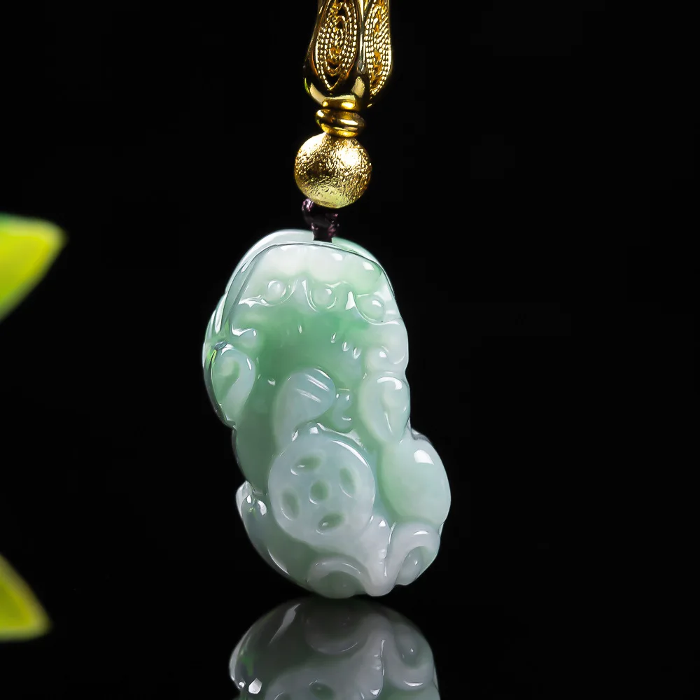 

Natural Burmese A Emerald Pea Green Jade Pixiu Money Pendant Necklace Amulets Jewelry Gifts Men Certificate Women Gifts