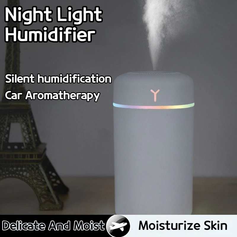 

Красочный светодиодный увлажнитель воздуха Автомобильный увлажнитель воздуха емкостью 420 мл - диффузор с прохладным туманом и ароматическим маслом с питанием от USB для дома и офиса