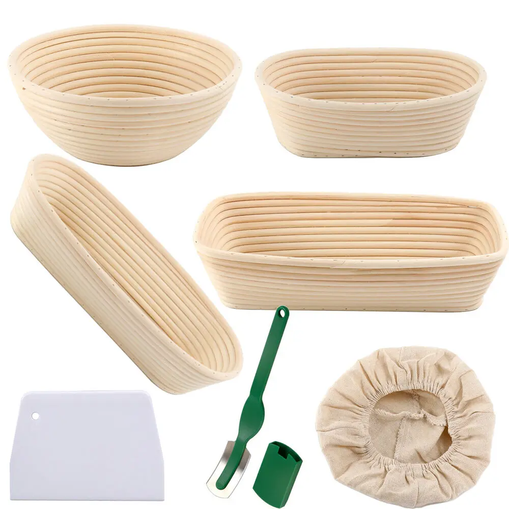 Oval /round Natural Bread Rattan Fermentation Basket Bread Dough Wicker Rattan Mass Proofing Proving Baskets Kitchen Tools new