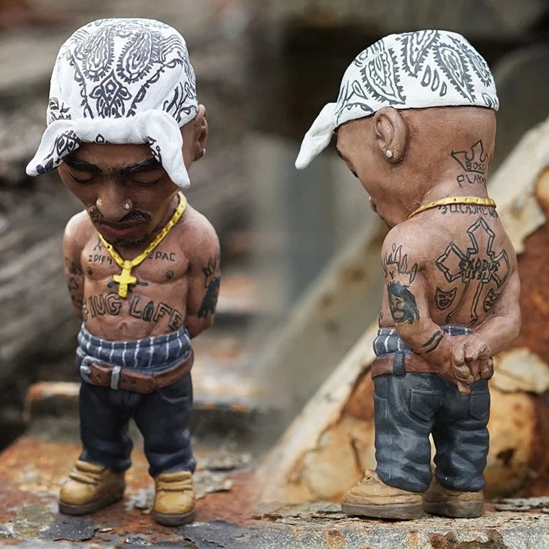 Alkyne Legend Popular Rapper Star Figurines Desktop Ornament The Late Rap Music Star Sculpture Decor Hip Hop Singer Resin Crafts