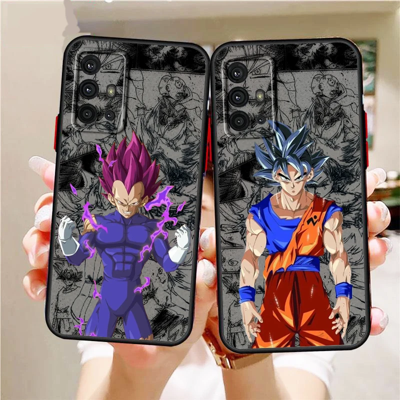 Art D-Dragon Ball Vegeta Goku Frosted Translucent For Samsung A53 A52 A33 A32 A51 A71 A21S A13 A73 A50 A22 A12 5G Back