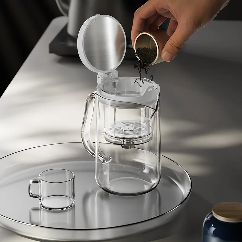 

KAMJOVE 380/500 мл полностью стеклянная фильтрующая камера прессового типа для разделения чая и воды, заварочный чайник для разделения чая и воды