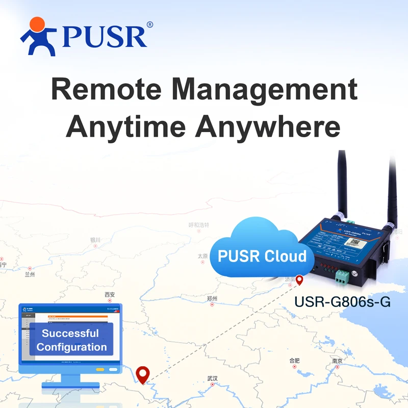 جهاز توجيه PUSR Industrial 4G LTE VPN مع جهاز مراقبة المودم التسلسلي بمنفذ تسلسلي USR-G806s-G