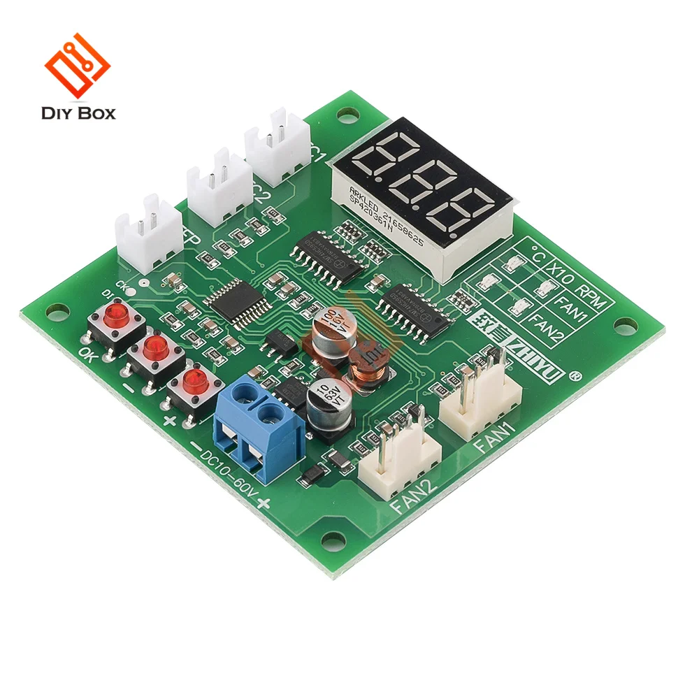 DC 12V 3/4 Wire PWM Fan Temperature Control Speed Controller Single/Dual Way Speed Controller Temperature Control Governor