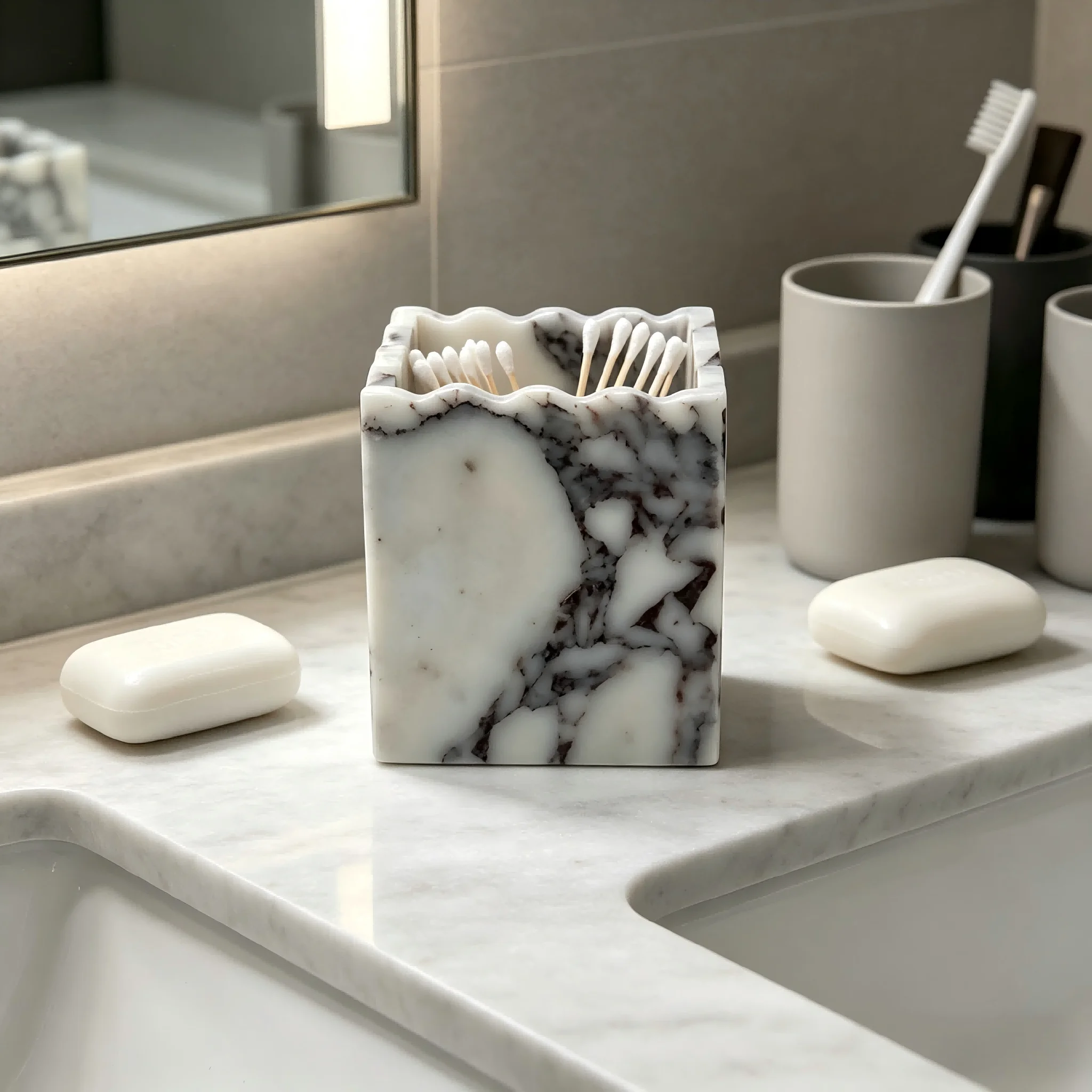 Marble Serving Board - Scatola portaoggetti quadrata in marmo Calacatta