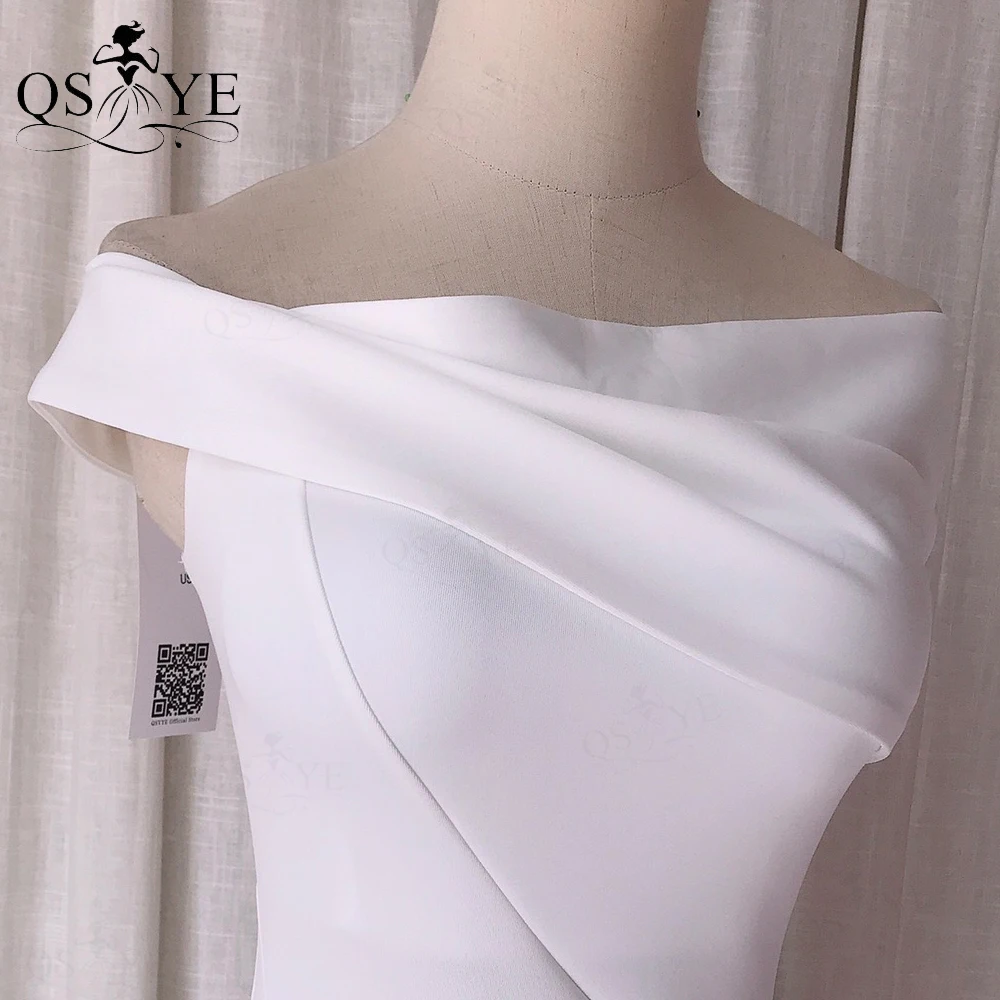 Qsyye Zwart Avondjurken Elastische Mermaid Uit De Schouder Split Formele Strapless Een Strap Ingericht Prom Party Jurken