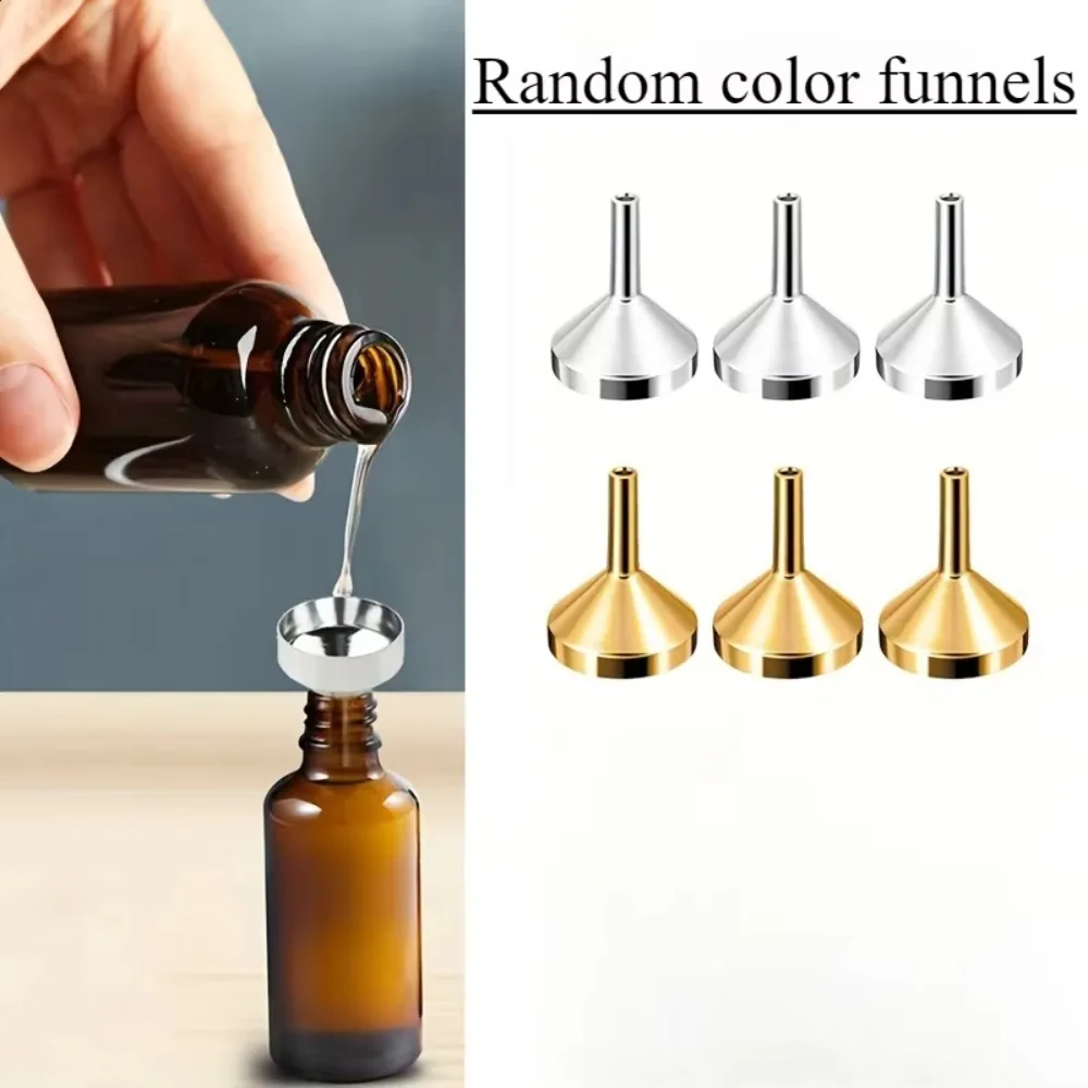 

5 Pieces Metal Mini Funnel Wide Mouth Small Perfume Funnel Durable Detachable Filter Liquid Transferring Tool