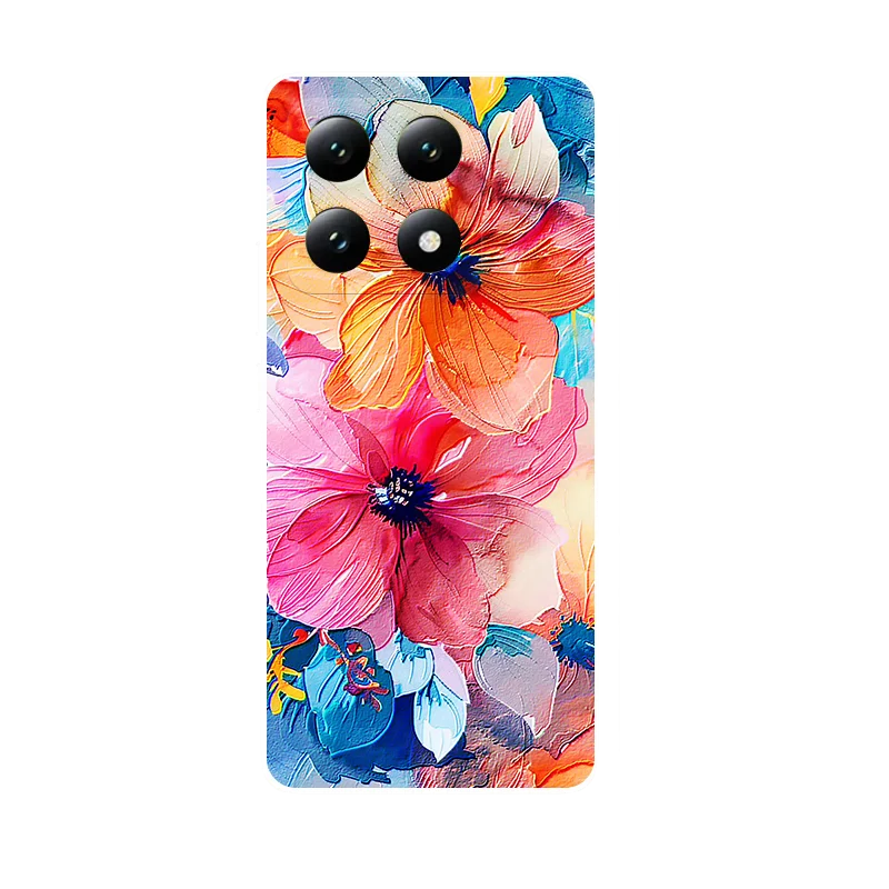 For Xiaomi 14T Case Flower Red Moon Silicone Soft TPU Back Cover for Xiaomi 14T Pro 14TPro Mi 14T Phone Case on Xiaomi14T