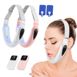 EMS Facial Lifting Device LED Photon Therapy Face Slimming TENS Pulse Massager Remove Double Chin V-Face Shaped Cheek Lift Belt