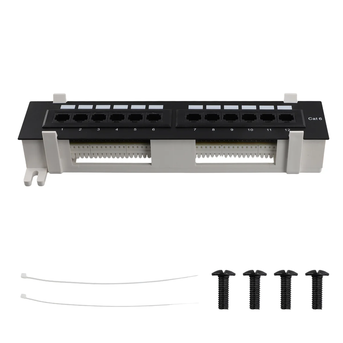 N11R- Kit di strumenti di rete Pannello patch CAT6 a 12 porte Rack per montaggio a parete per rete RJ45 con staffa per montaggio a parete superficiale
