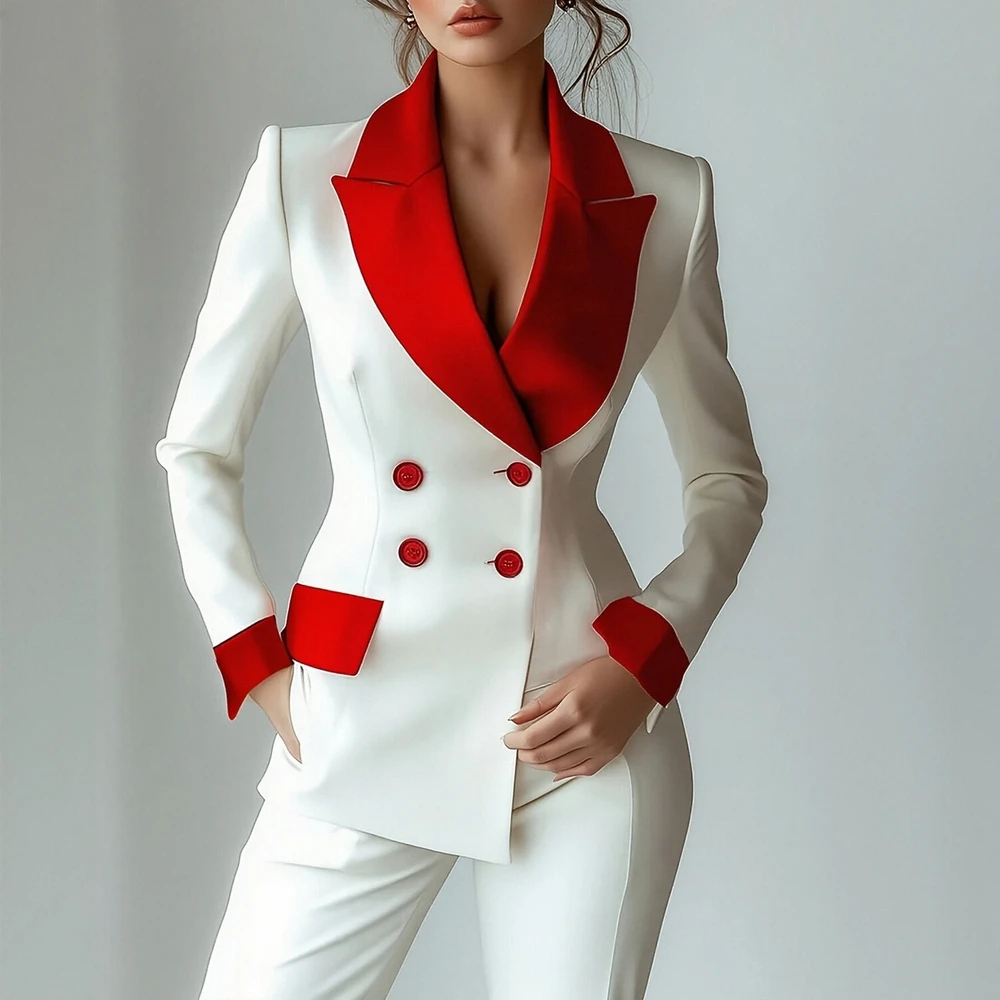 ชุดสูทผู้หญิงแขนยาวทรงตรง สไตล์ลำลอง แฟชั่นทันสมัย สวมใส่สบาย เหมาะสำหรับธุรกิจและออฟฟิศ