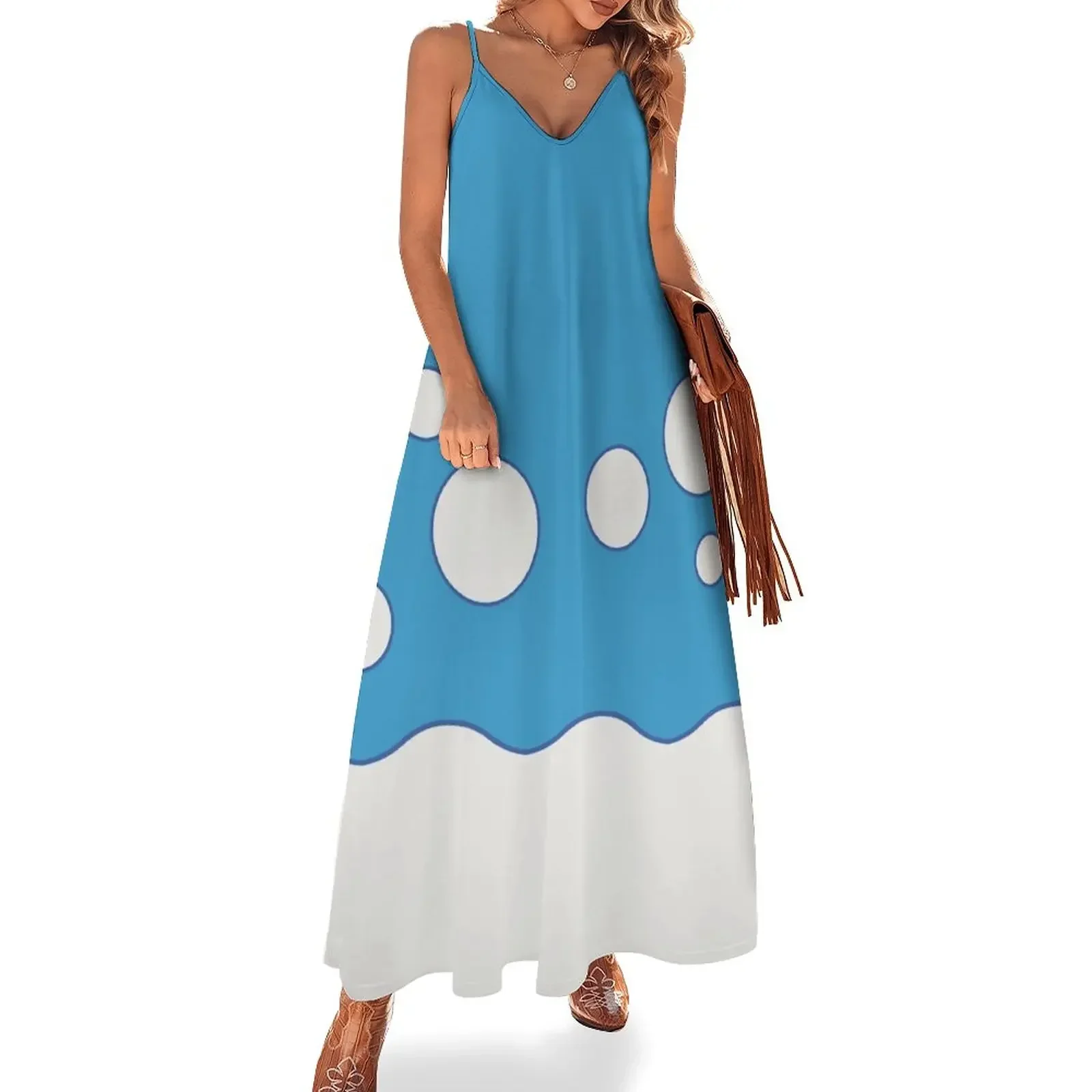 Azumarill-Vestido sin mangas con estampado para mujer, ropa bonita para fiesta de lujo, verano, 2024