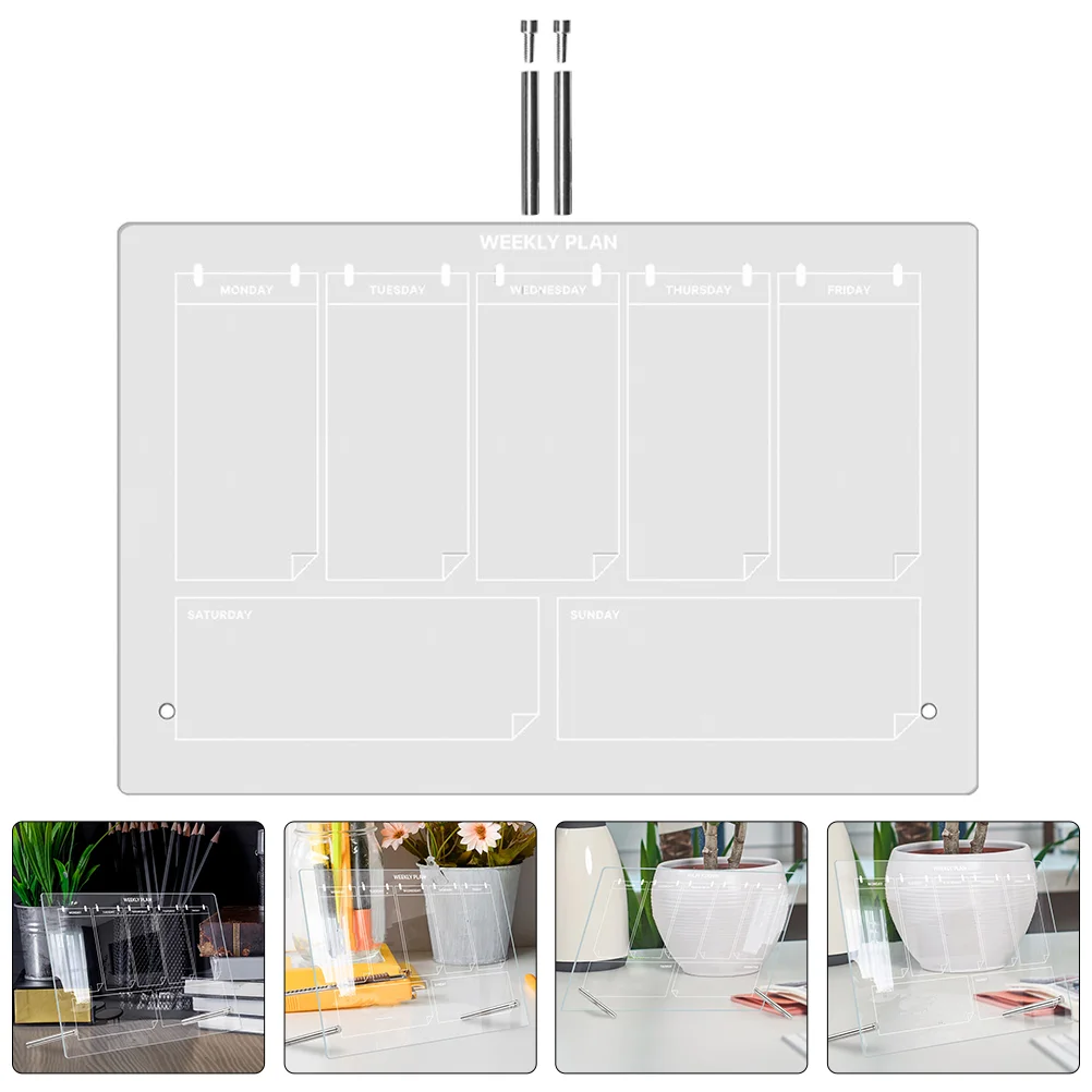 Memorandum transparant schrijfbord Kantoor magnetisch whiteboard Helder droog uitwisbare acryl bureaukalenders