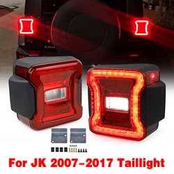 2x For Jeep Wrangler JK 2007-2017 Car LED Rear Tail Lights Reverse Brake Turn Signal Lamp Running Lights 
