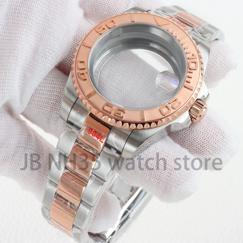 Casing Jam Tangan NH35 40Mm Kaca Safir 316L Tali Tiram/Jubilee Baja Tahan Karat untuk Gerakan Yachat-Master NH34 NH35 NH36 NH38