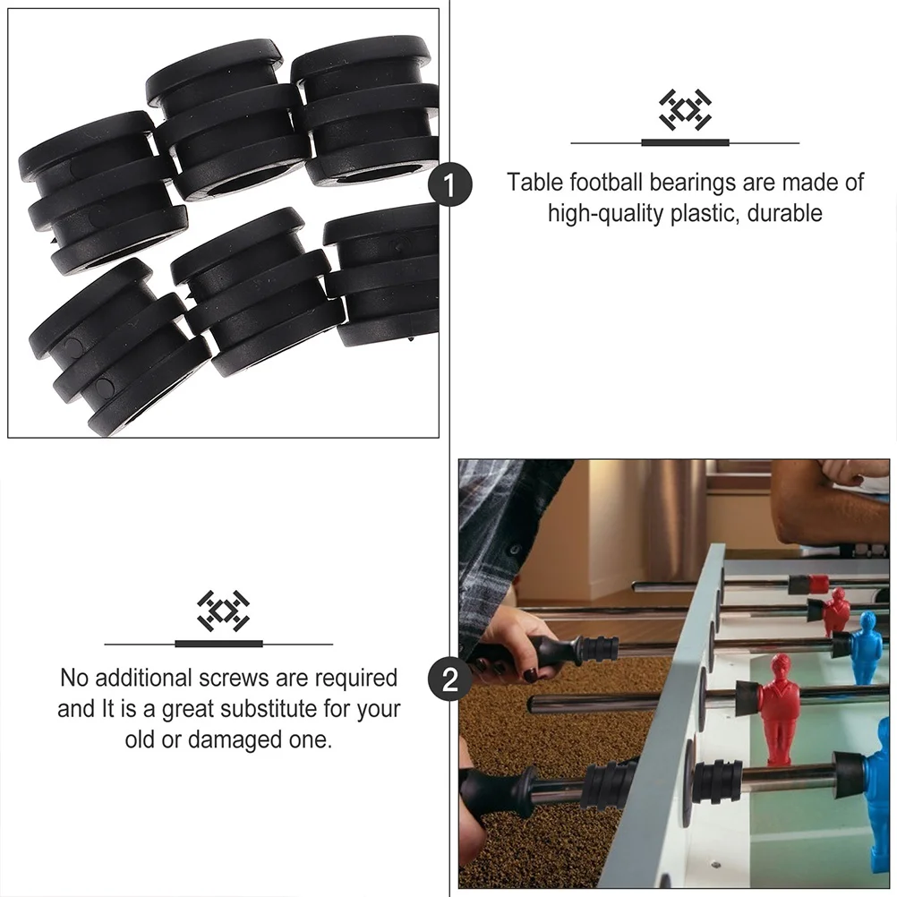 15 Pcs Football Machine Accessories Soccer Balls Foosball Bushings Replacement Plastic Bearing Rods Replacements