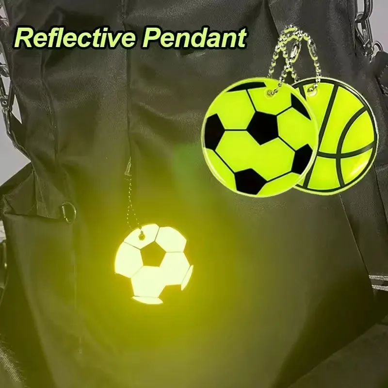 Picture 5: Football Shaped Reflective Pendant Double-sided Luminous Reflective Creative Keychain