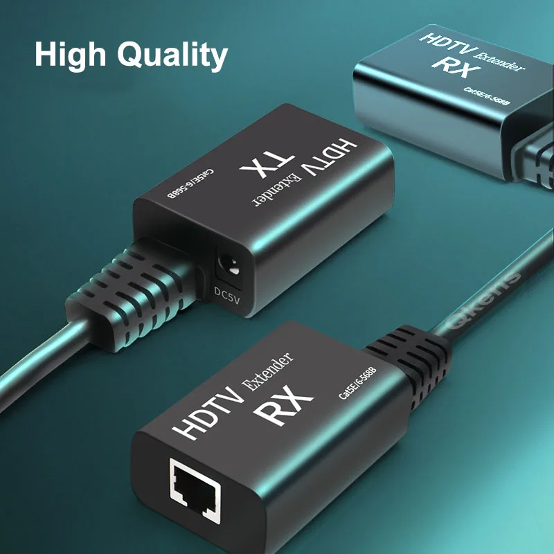 60M HDMI エクステンダー Cat5e Cat6 ケーブル HDMI から RJ45 イーサネットネットワークエクステンダー送信機および受信機キット POC 1 つの電源