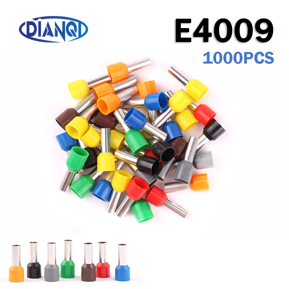 

E4009 Tube insulating terminals 4MM2 1000PCS/Pack Cable Wire Connector Insulated Insulating Crimp Terminal Connector E-