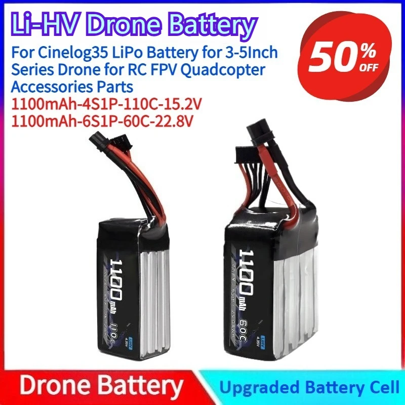 

New 1100mAh 60C/110C 4S/6S XT30 XT60 for Cinelog35 LiPo Battery for 3-5Inch Series Drone for RC FPV Quadcopter Accessories Parts