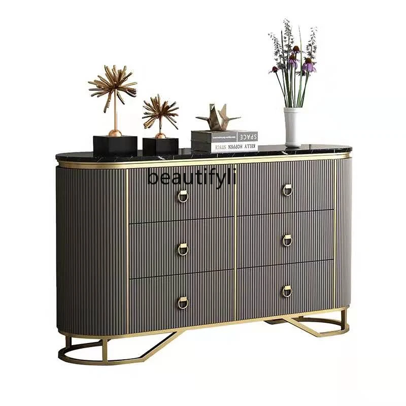 

Light Luxury American Entrance Cabinet Simple Modern Integrated Living Room Bedroom Cabinet Solid Wood Drawer Locker