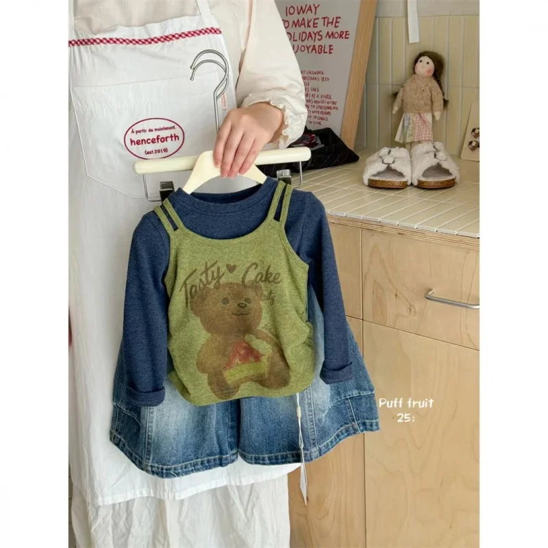 

Fashionable Cute Autumn New Unique Stylish Fashionable Girls' Clothing Top Two-Piece Set Trendy Outfit