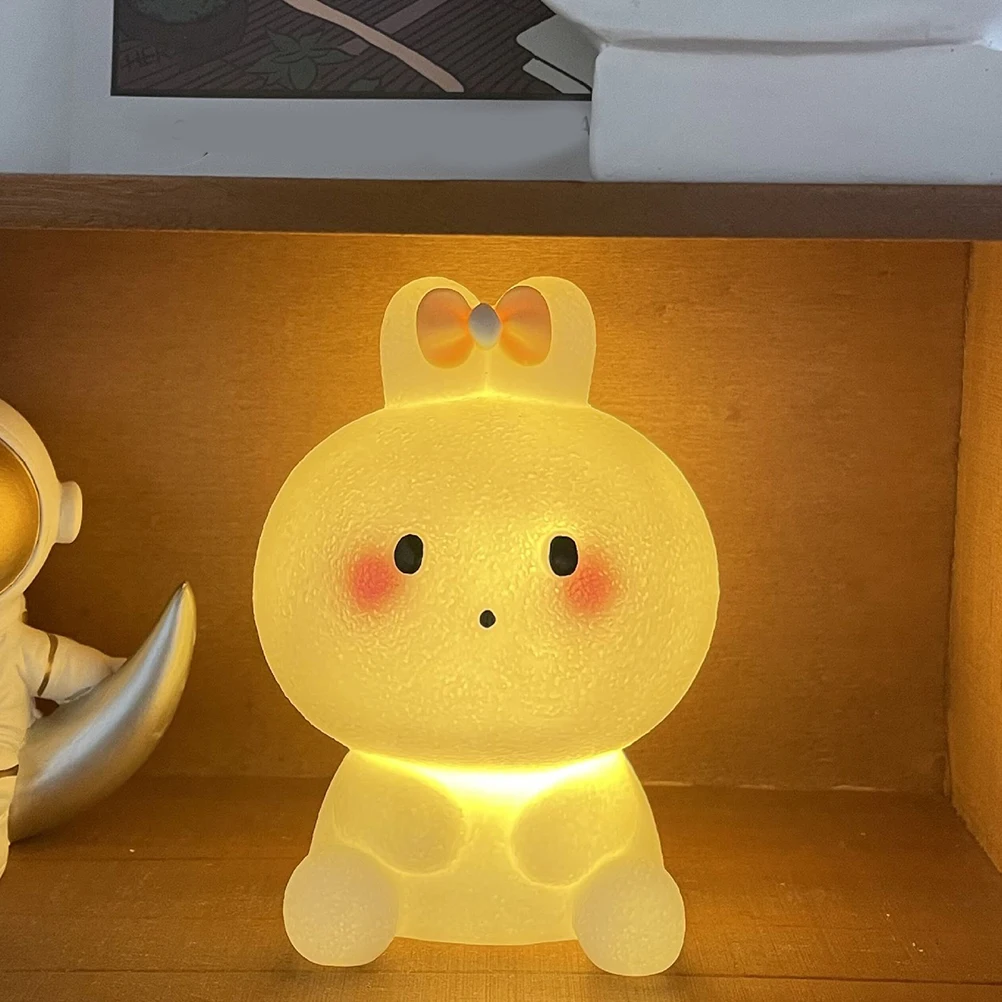 

Night Light Bedside Lamp Rabbit Table Statue Bunny Vinyl Bedroom Desk Child Decoration Durable Sturdy Practical Lovely Chic Home