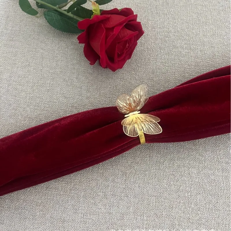 1-36PCS Napkin Rings Sophisticated Metal Butterfly Cutout Table Decor for Hotel Restaurant Wedding Party Kitchen Special Events