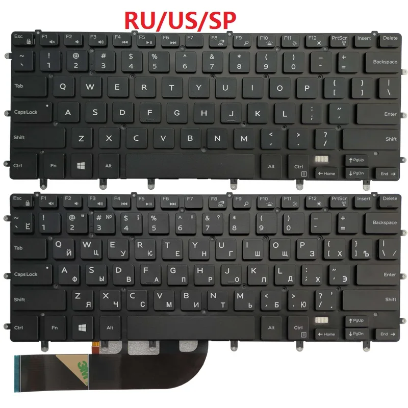 Nowość dla DELL XPS 15 9550 9560 9570 P56F Precision 5510 m5510 m5520 m5530 rosyjski/amerykański/hiszpański/brytyjski podświetlenie klawiatury laptopa