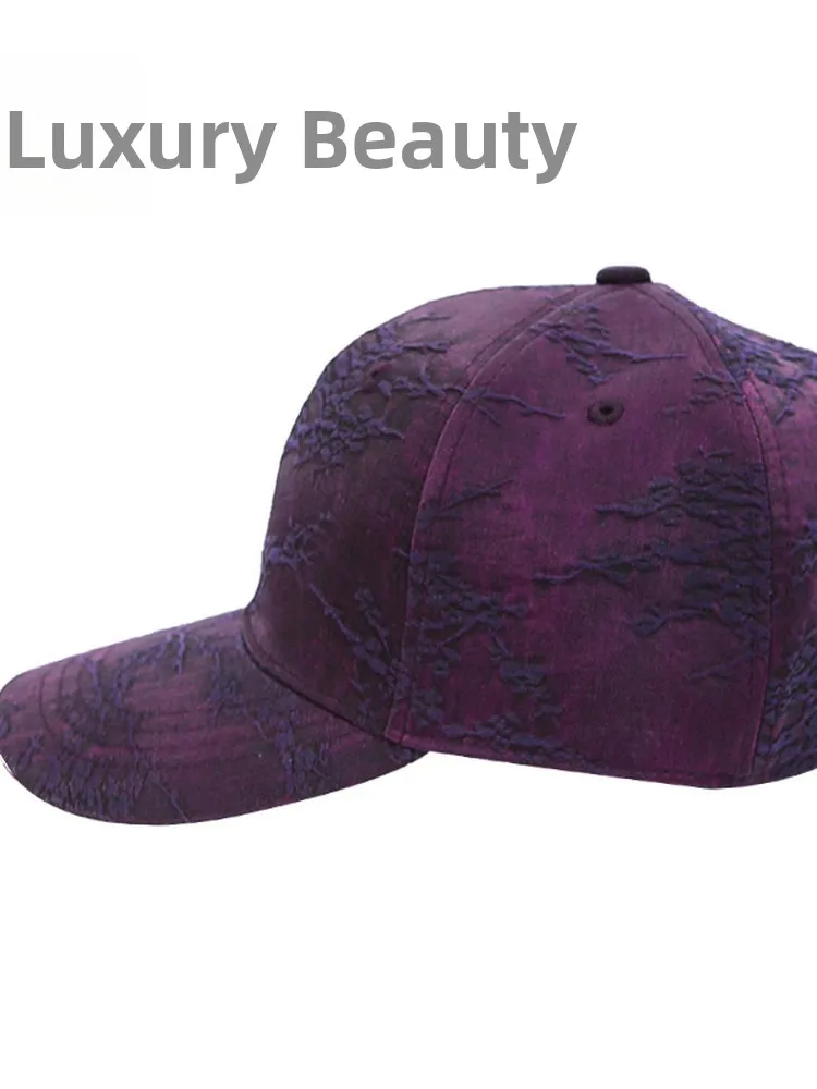 cloud-silk-baseball-cap-with-seven-petal-plum-pattern-oil-thread-casual-style-for-men-and-women-round-top-cap-autumn-season