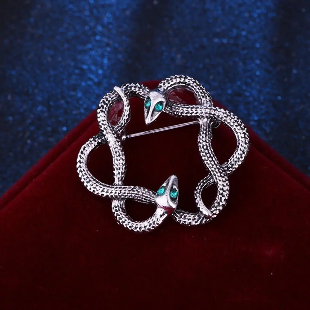 Vintage Rhinestone Temperamental Alloy Ceremony Banquet Snake Fashion Jewelry Men Brooch Korean Style Brooch Clothing Accessory