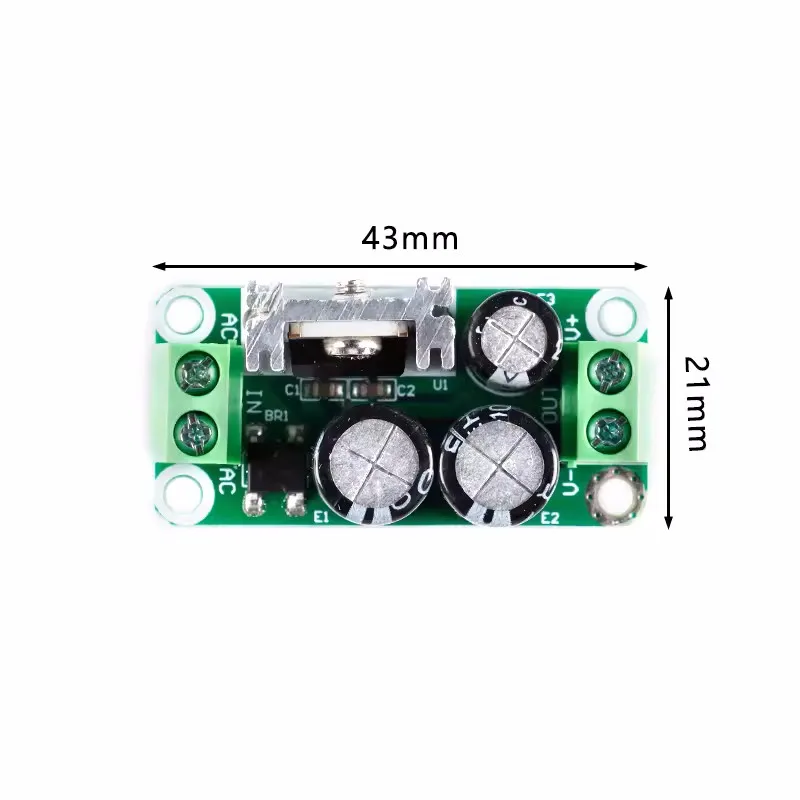 2PCS Regulated Power Module Single 5/6/9/12/15/18/24V  Rectifier Filter Board Single Power Supply Board