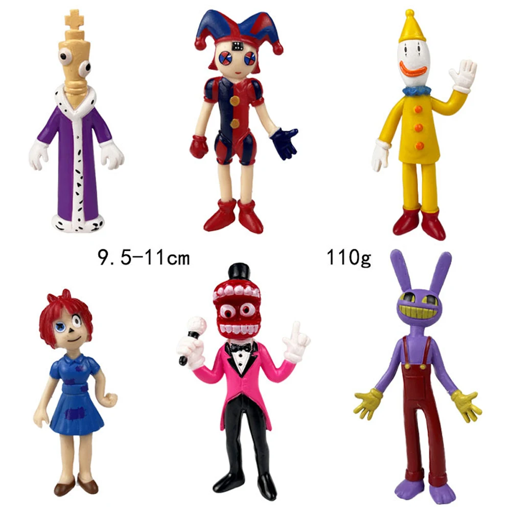 6pcs/set A Hot Comic Anime Creative Amazing Digital Circus Pomni Jax Ragatha Zooble Figure Model Gift