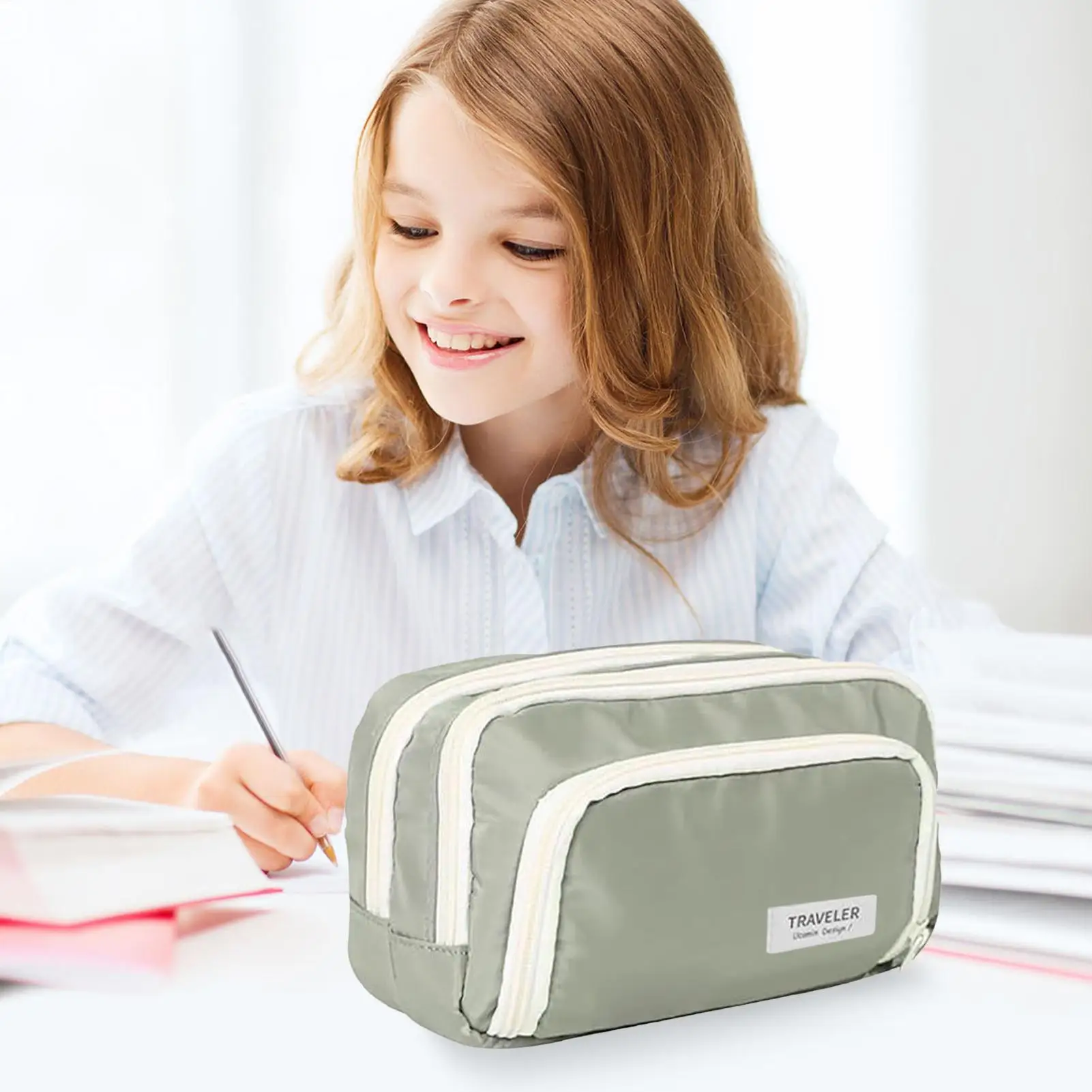 مقلمة الحقيبة مقلمة الحقيبة القرطاسية حقيبة مستحضرات تجميل اللوازم المدرسية للسفر المعلم طالب حقيبة المدرسة