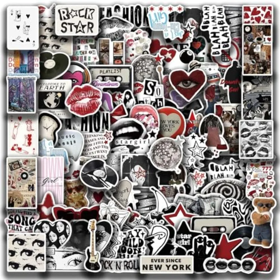 

100Pcs Aesthetic Downtown Girls Stickers Pack Cool Trendy Y2K Sticker for Water Bottle Funny Waterproof Decals for Teens Adults