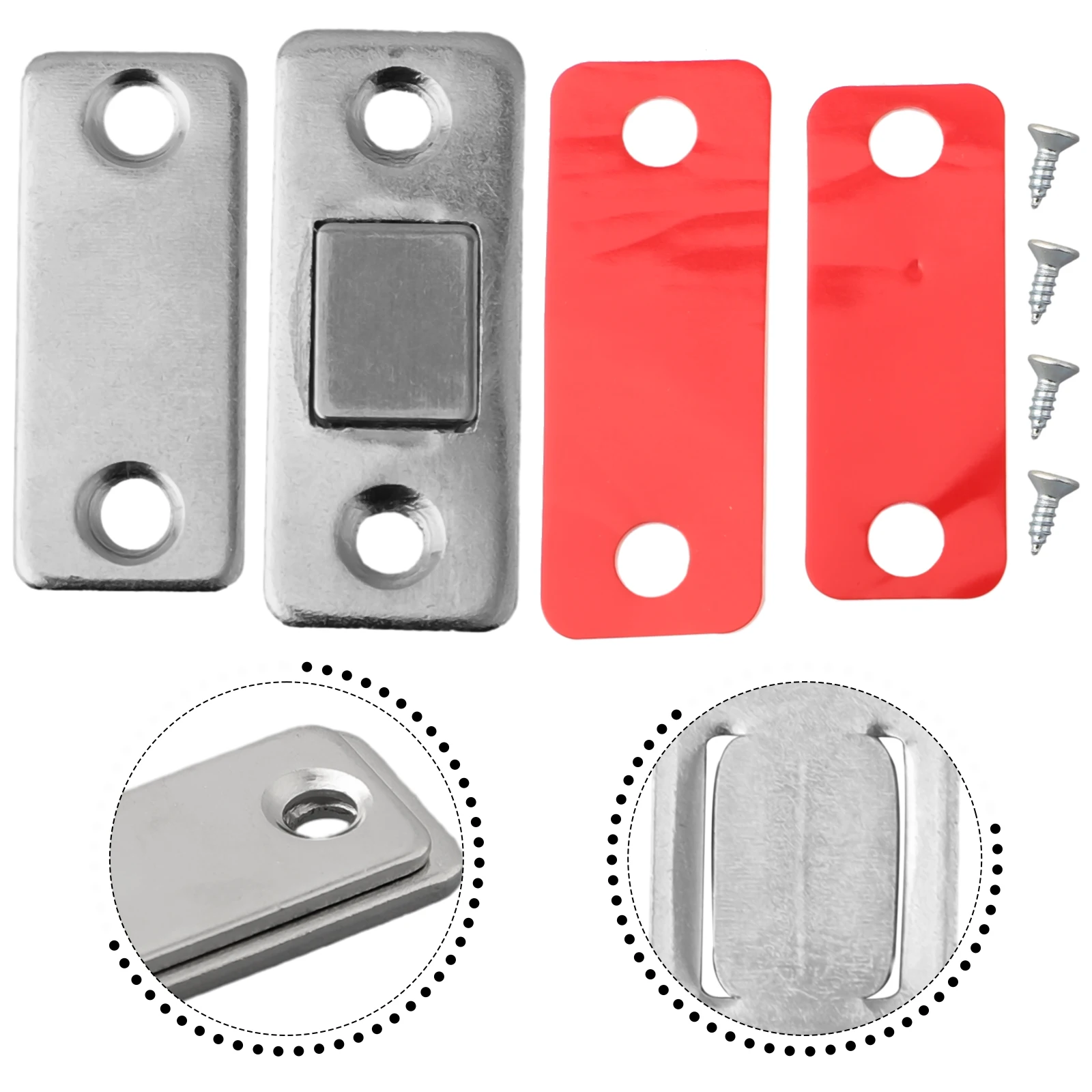 Catch Latch Self-adhesive Latch Bathroom Schrank Schranktüren Schublade Drawer Sliding Edelstahl Stainless Steel Ersatz