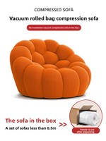 Compression sofa single football sofa, bubble sofa, living room balcony leisure Internet celebrity curved special-shaped sofa