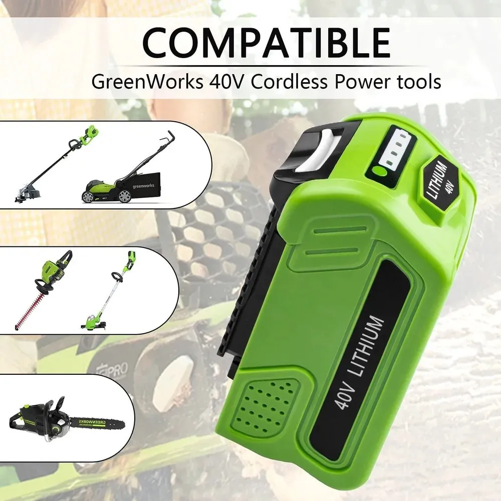 Greenworks 40V 6Ah Battery Greenworks G-MAX Lithium ion Battery Manufacturer Lawn Mower Power Tools Battery Replacement