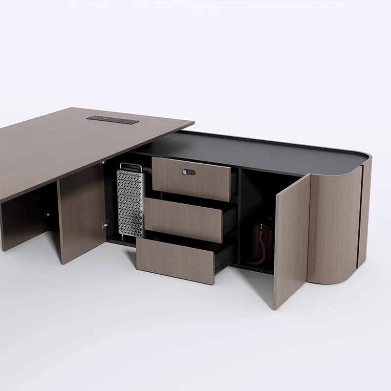 مكتب كمبيوتر حديث فاخر مع تصميم أنيق، إعداد ألعاب مكتبي منزلي مثالي، أثاث مكتب منظم Escritorio التنفيذي