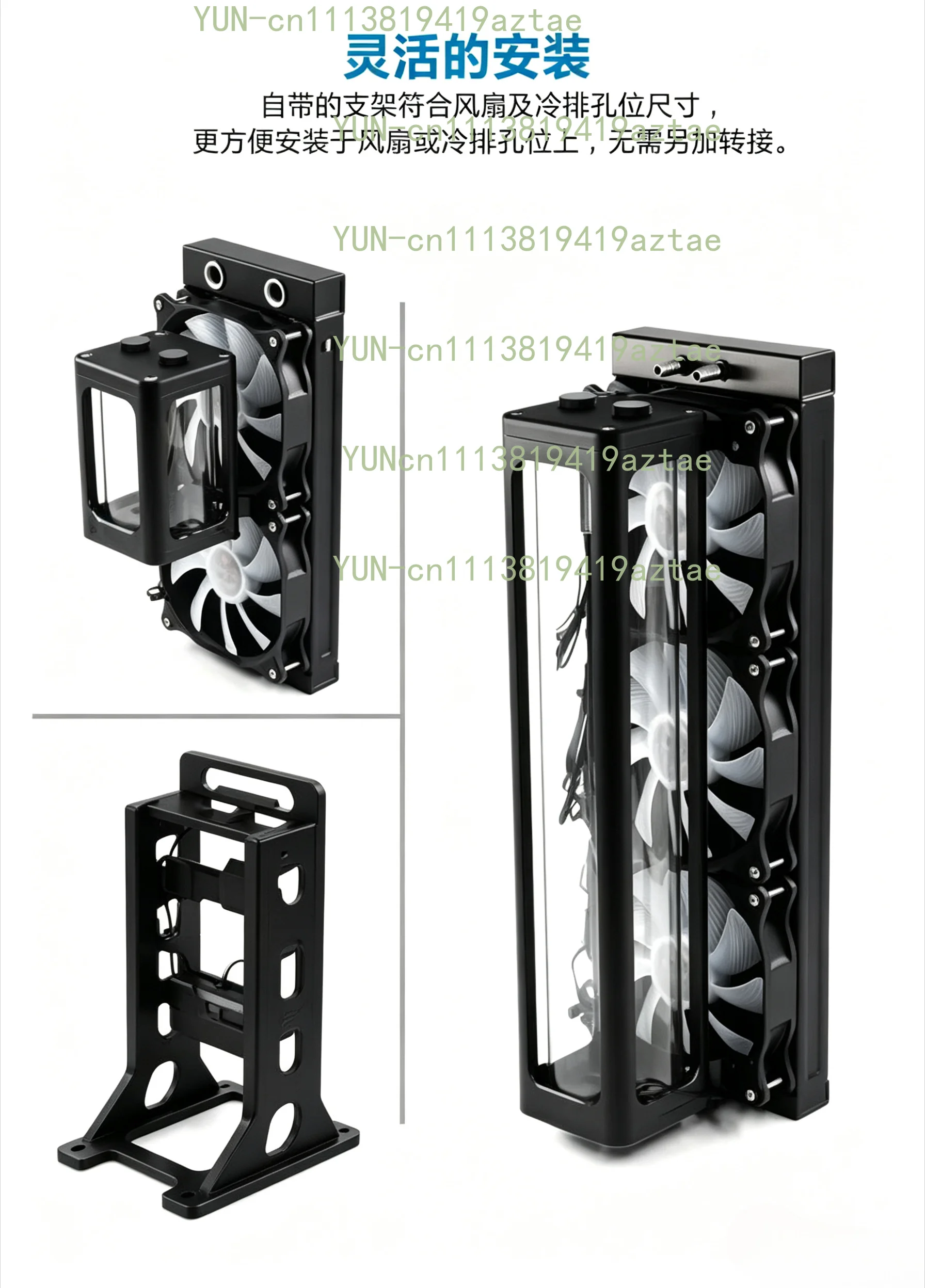 RX7 Glass Square Water Tank 5V ARGB Symphony Lighting Reservoir Mainboard Sync Water Cooling Tank for PC Custom Loop Mod