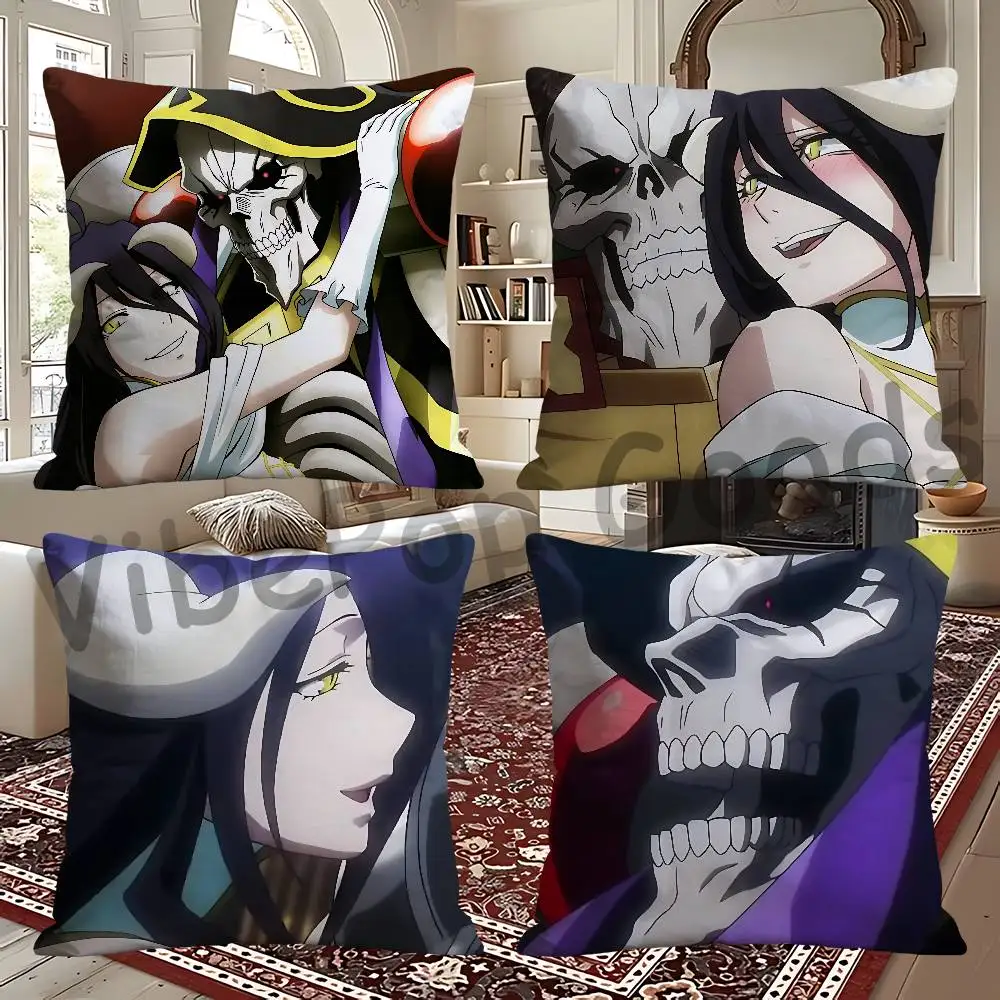 Albedo Ainz Ooal Gown O-Overlord Print Cushion Cover Aesthetic Bedroom Decor 30x30 65x65 40x40 45x45 50x50 cm